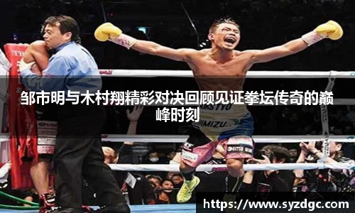 邹市明与木村翔精彩对决回顾见证拳坛传奇的巅峰时刻